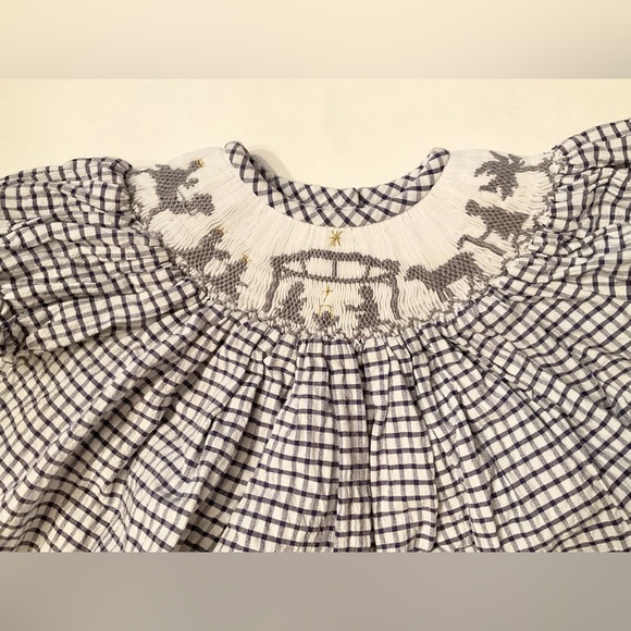 Smocked Christmas Bubble Romper - Picture 1 of 12